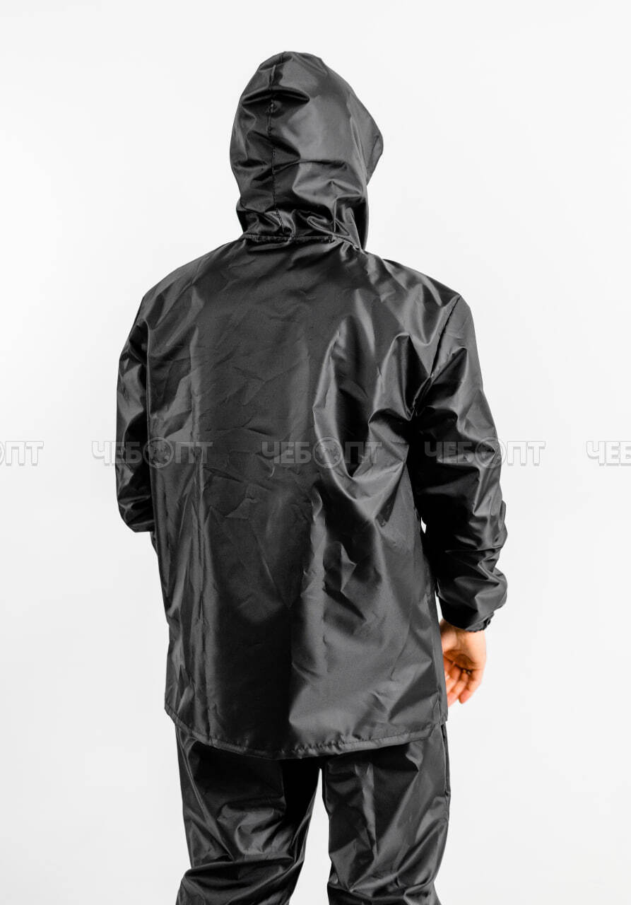 Костюм-дождевик (куртка, брюки),ЧЕБПРО,размер 44-46,100% полиэстер, Арт. ДожКостМуж/черный, МПС [3/15] СобПр. ЧЕБОПТ.