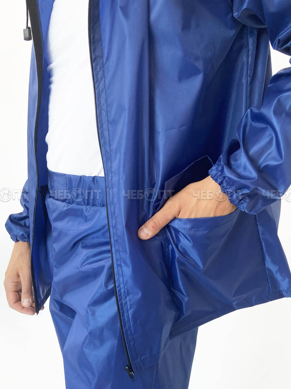 Костюм-дождевик (куртка, брюки),ЧЕБПРО,размер 44-46,100% полиэстер, Арт. ДожКост/синий, МПС [3/15] СобПр. ЧЕБОПТ.