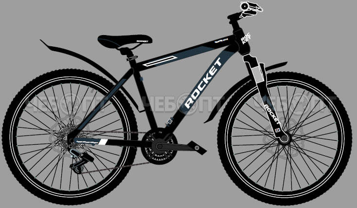 Велосипед 27,5" ROCKET CRATER ЧЁРНЫЙ 21 скорость, стальная рама 16" арт. 27SD.R-CRT.16BK.24 [1]. ЧЕБОПТ.